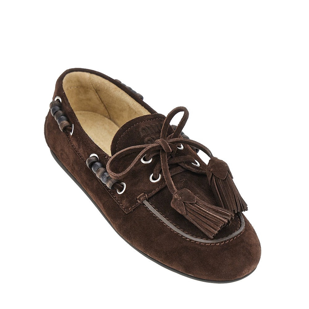 Miu Miu Suede leather Deck loafers with tassels