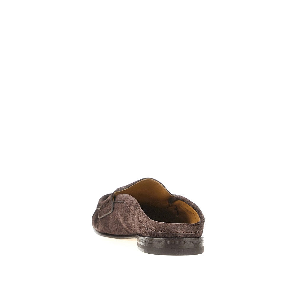 Fendi 'Fendi Scrunch' suede leather sabot