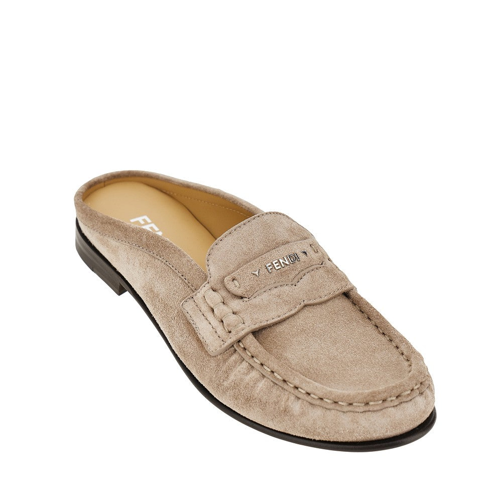 Fendi 'Fendi Scrunch' suede leather sabot