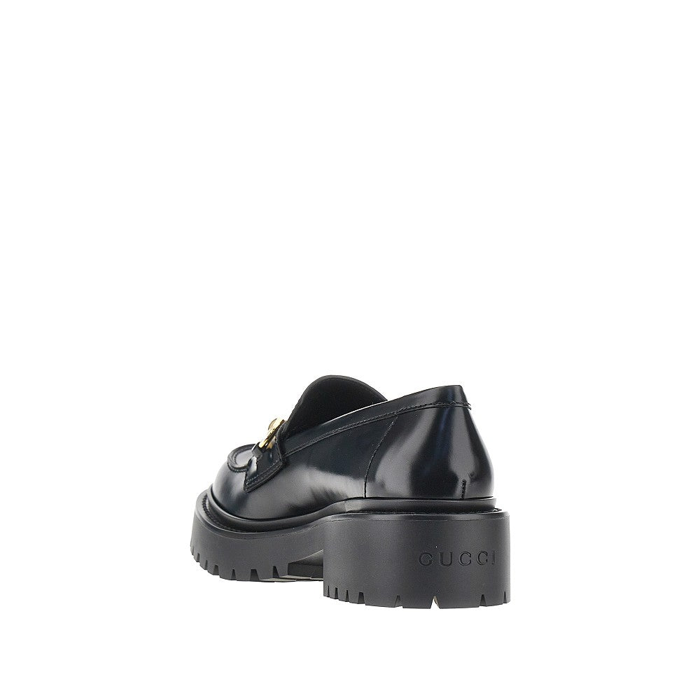 Gucci Lug sole leather loafers with Horsebit