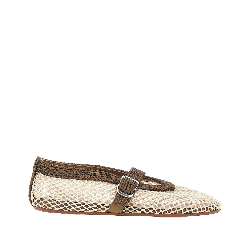 Alaïa Satin cord and net ballet flats