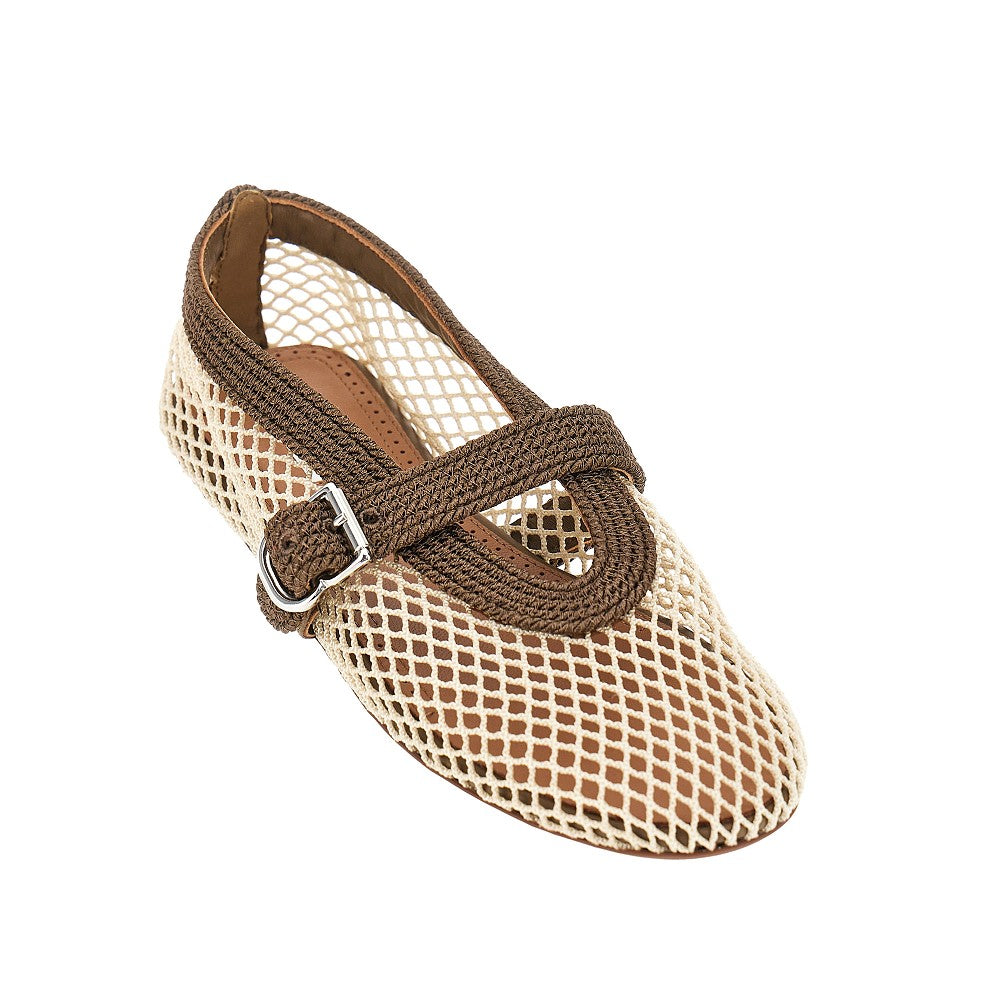 Alaïa Satin cord and net ballet flats