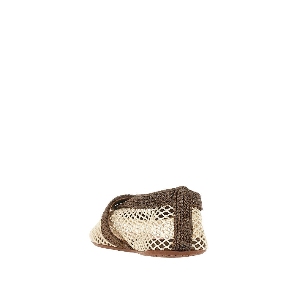 Alaïa Satin cord and net ballet flats
