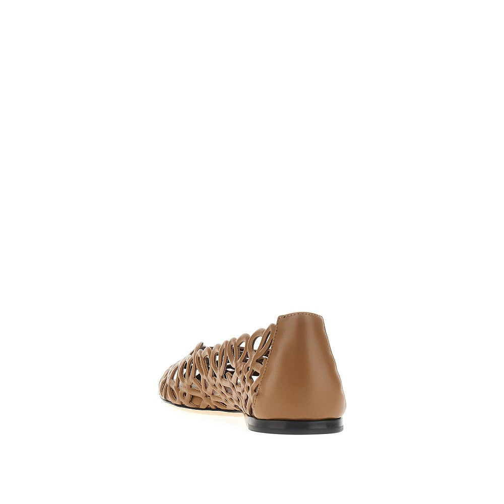 Loewe 'Petal Anagram' leather ballet flats
