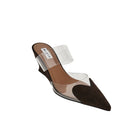 Alaïa Suede leather 'Le Coeur' wedge mules