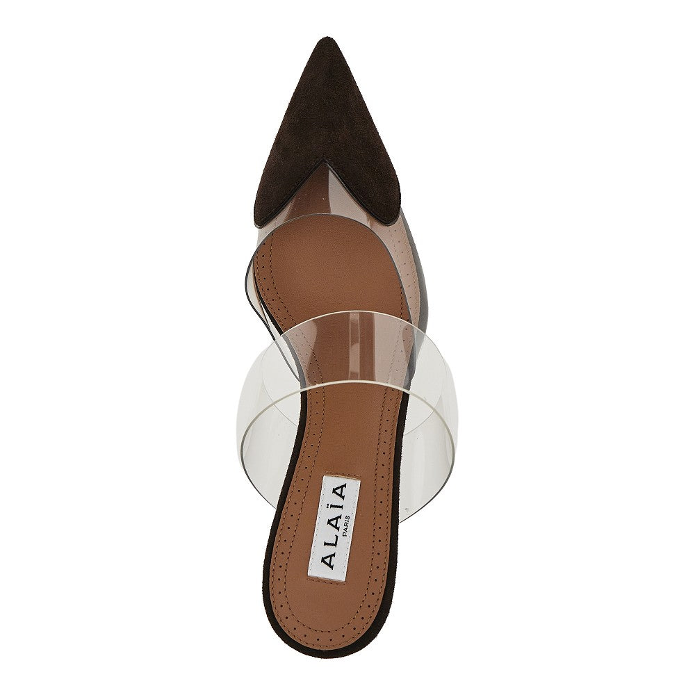 Alaïa Suede leather 'Le Coeur' wedge mules