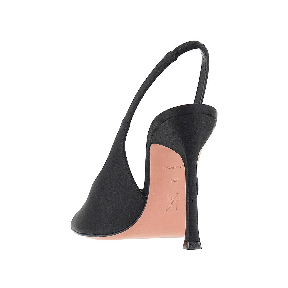 Amina Muaddi 'Mini Camelia' satin slingback pumps