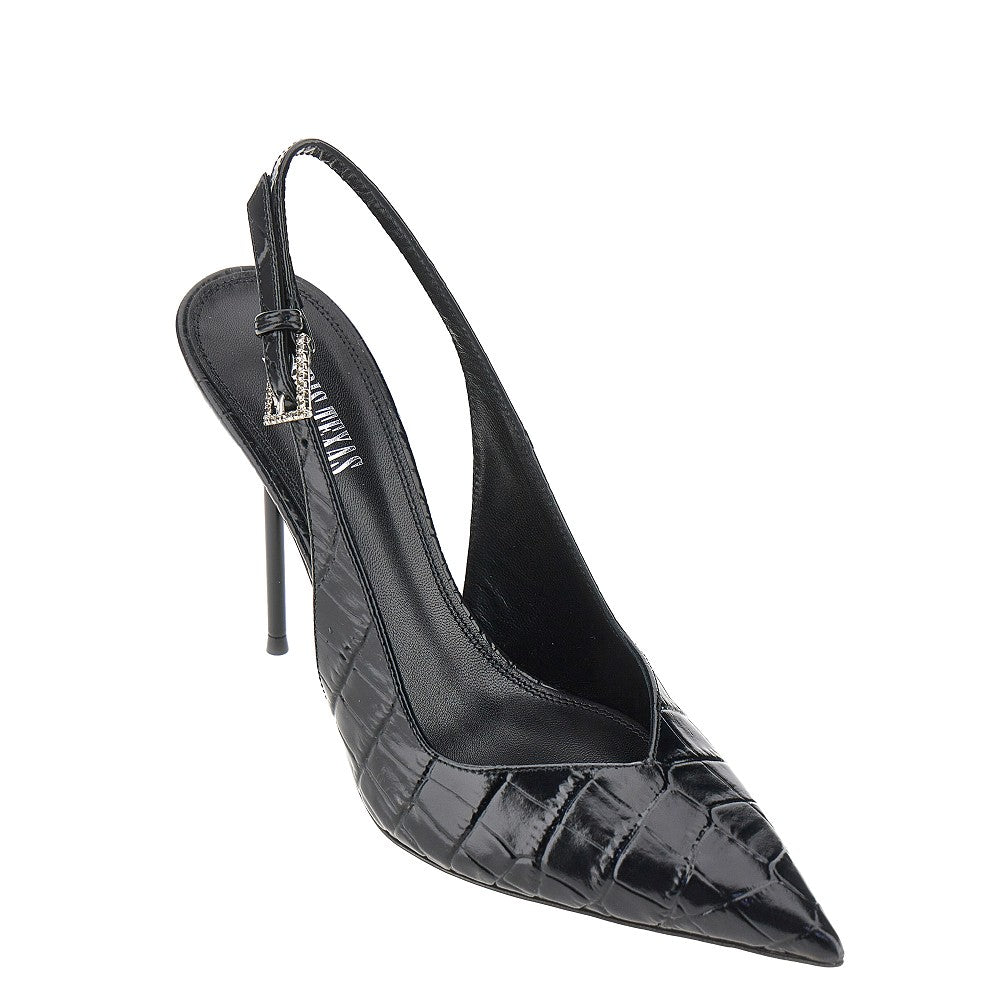 Paris Texas Croco-embossed leather 'Lidia' slingback pump