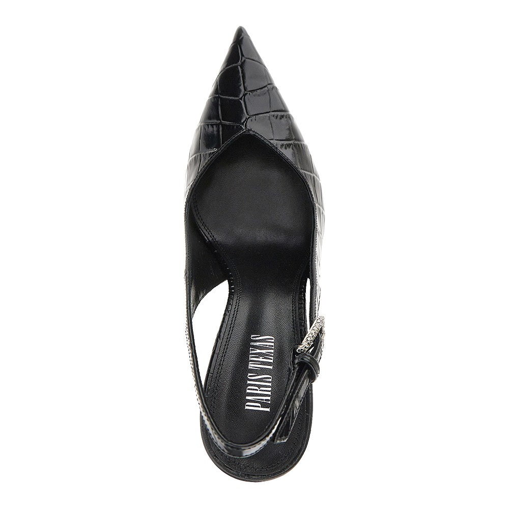 Paris Texas Croco-embossed leather 'Lidia' slingback pump
