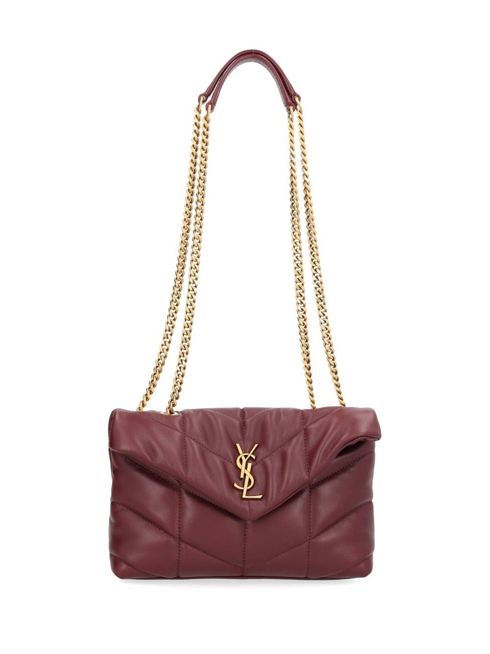Saint Laurent Mini "Loulou Puffer" Bag - Bordeaux