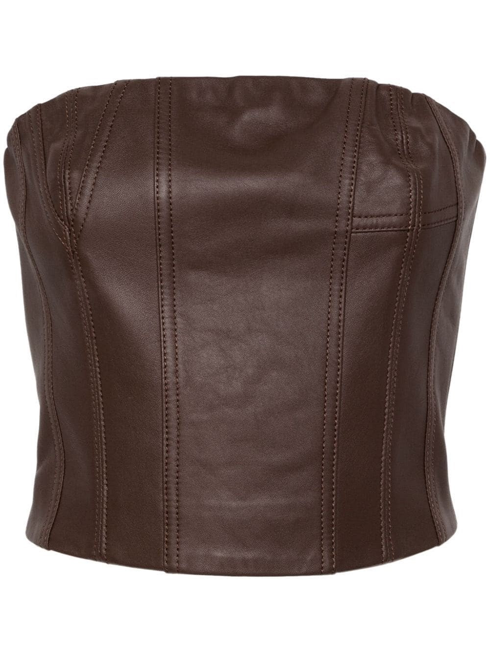 Amiri Leather Bustier - Brown