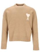 Ami Crew Neck Sweater Ami De Cœur - Beige