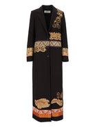 Dries Van Noten Long Wool Coat With Embellishments - Black