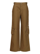 Off-White Bookish Style Cotton Cargo Pants - Brown