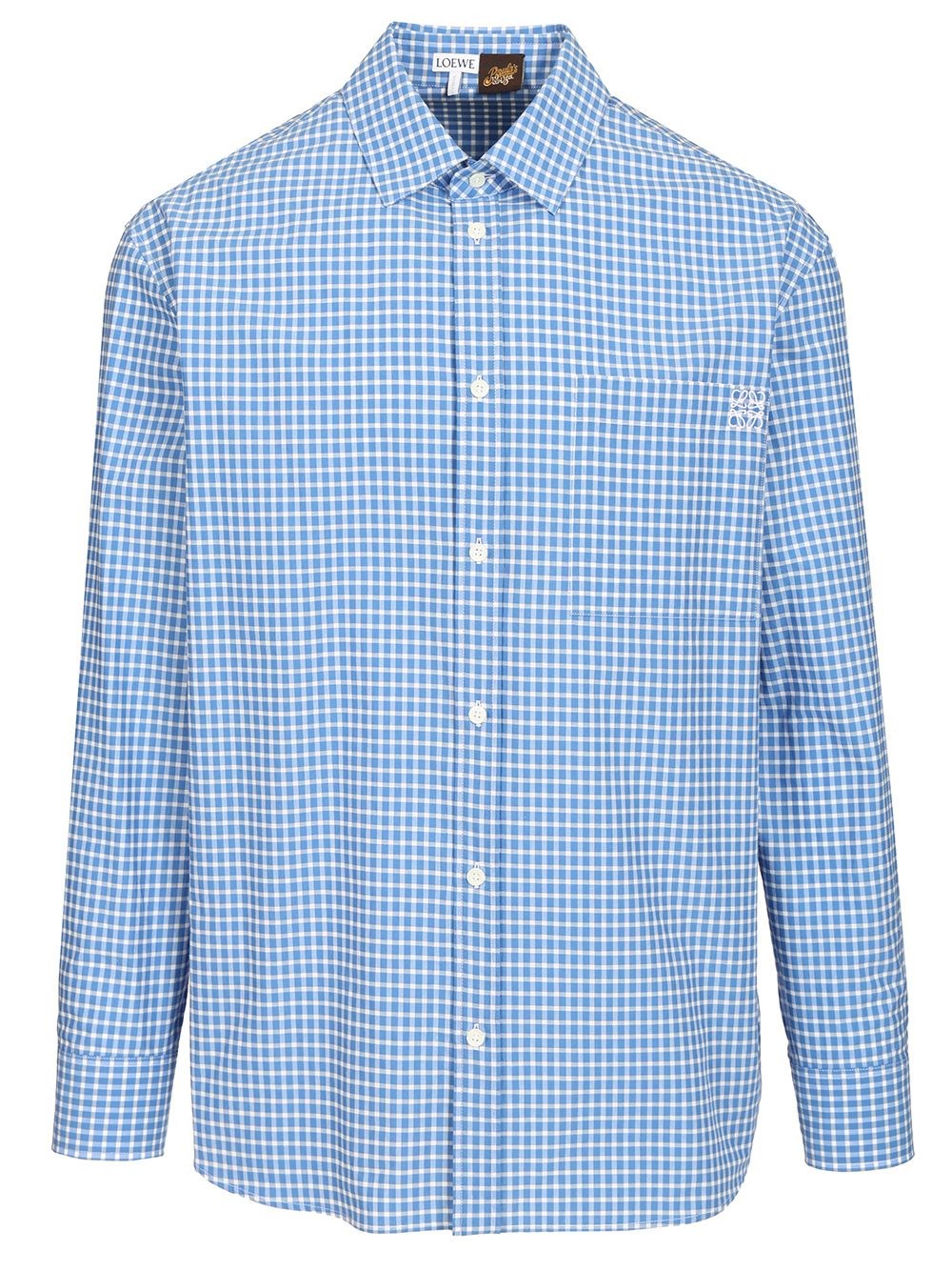 Loewe Paula's Ibiza Shirt In Lightweight Textured Check Cotton. - Sky Blue