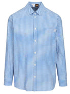 Loewe Paula's Ibiza Shirt In Lightweight Textured Check Cotton. - Sky Blue