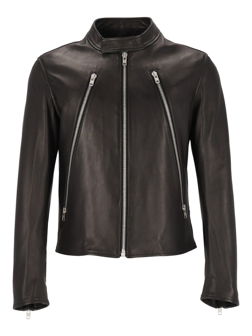 Maison Margiela 5-Zip Leather Jacket - Black
