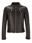 Maison Margiela 5-Zip Leather Jacket - Black