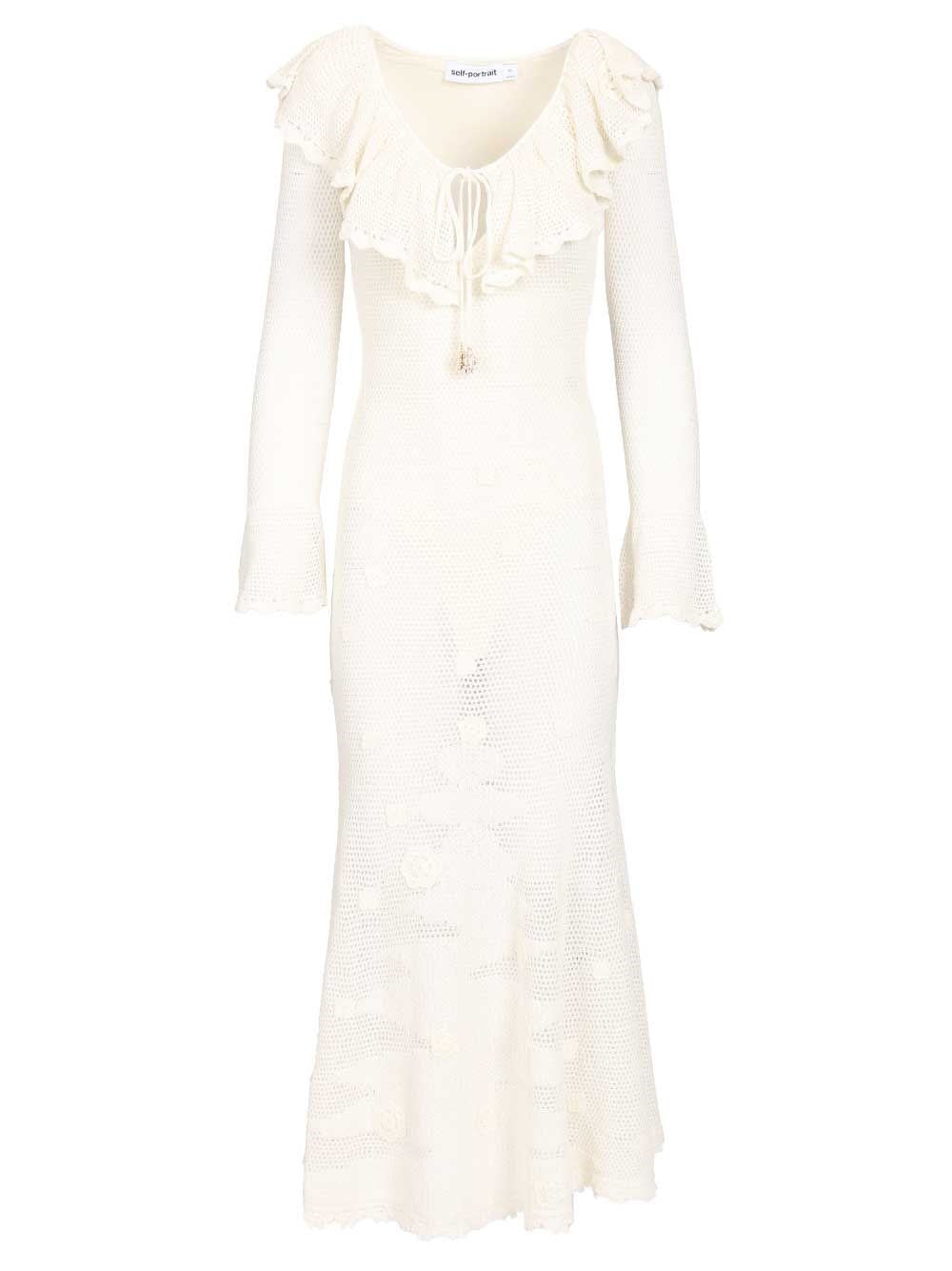 Self-Portrait White Midi Dress