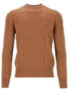Ami Cable Knit Wool Sweater - Beige