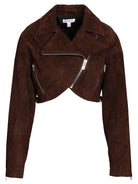 Alaïa Cropped Biker Jacket - Brown