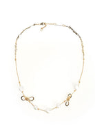 Marni Necklace With Knots And Pearls - Gold
