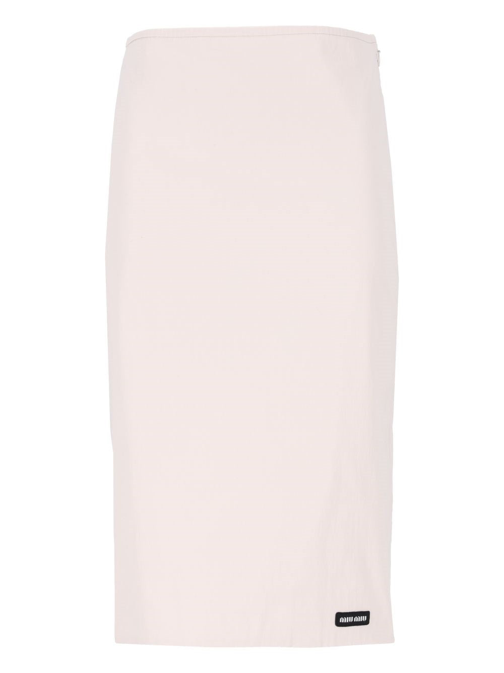 Miu Miu Stretch Poplin Skirt - White