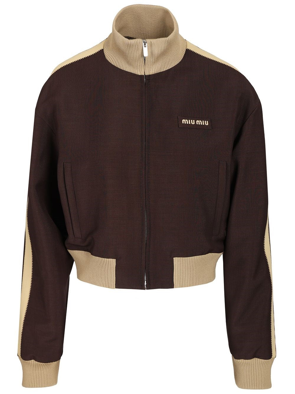 Miu Miu Blouson In Kid Mohair - Brown
