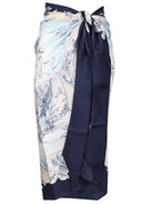 Ferragamo "Travel" Print Pareo - Sky Blue