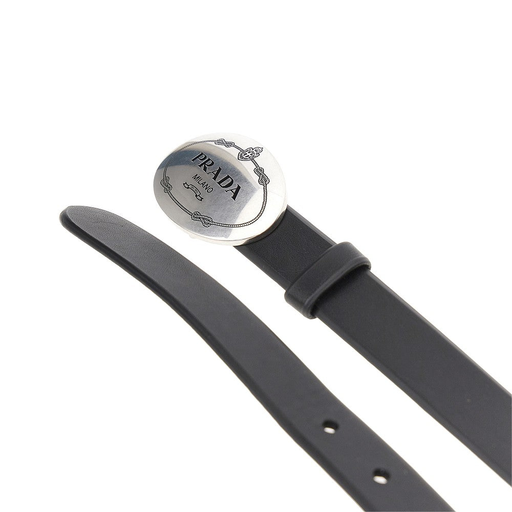 Prada Leather belt with logo buckle