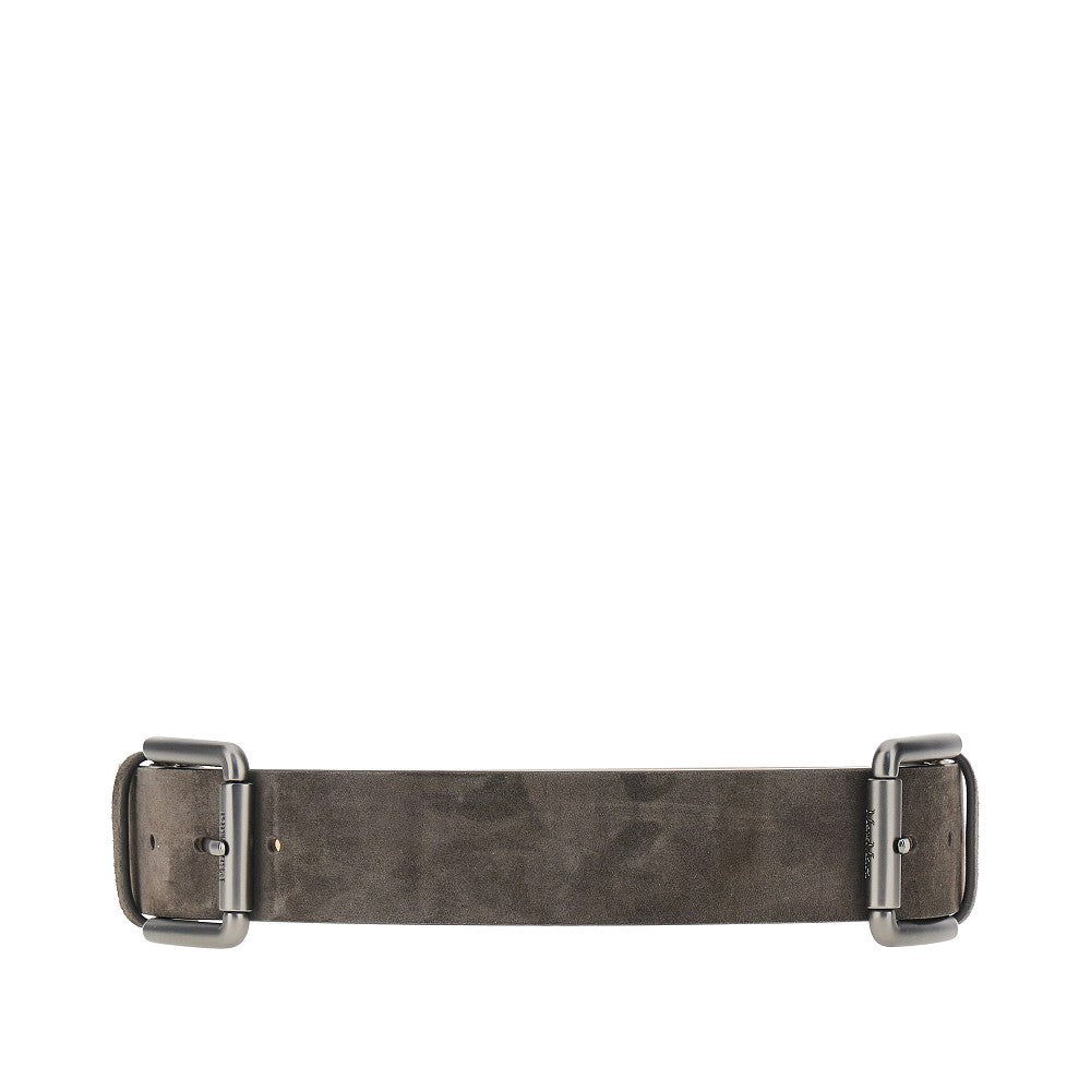Max Mara Double buckle suede leather belt