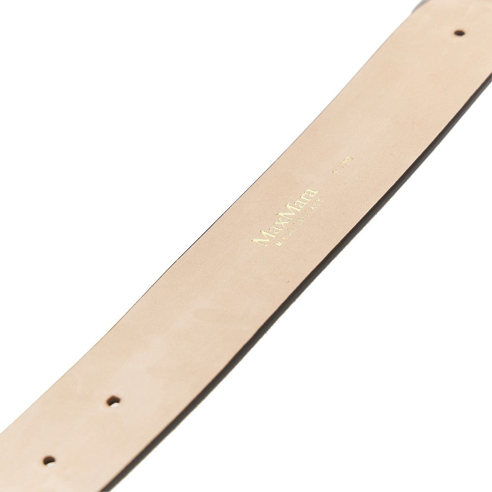 Max Mara Double buckle suede leather belt