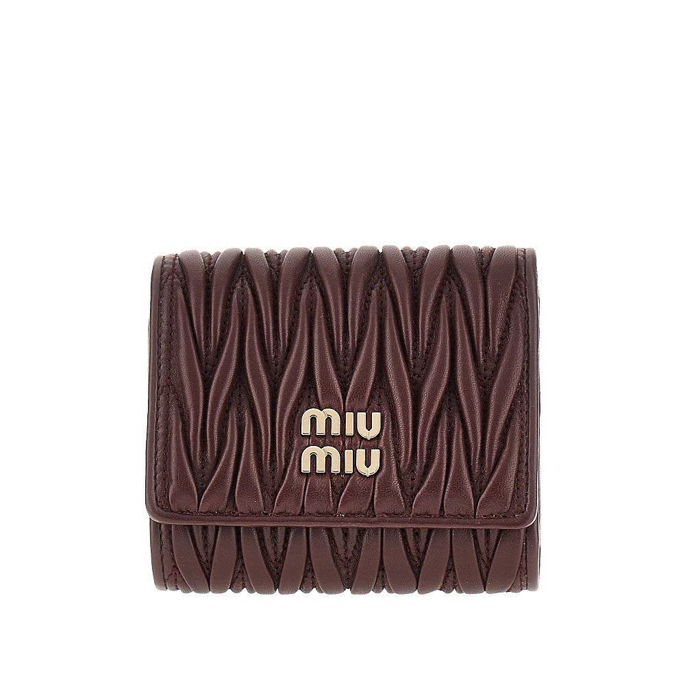 Miu Miu Matelassé nappa leather twi-fold wallet
