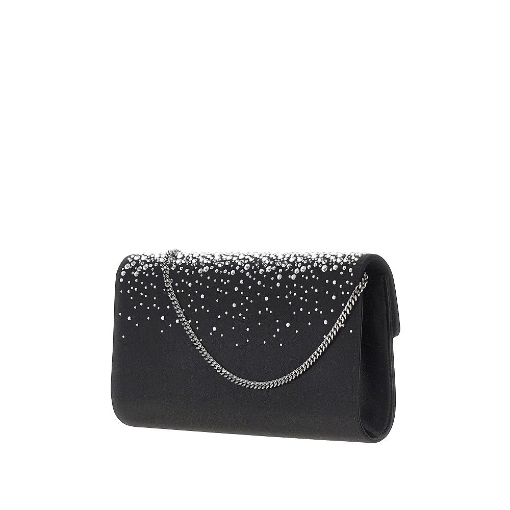 Roger Vivier 'Efflorescence' satin pouch with rhinestones