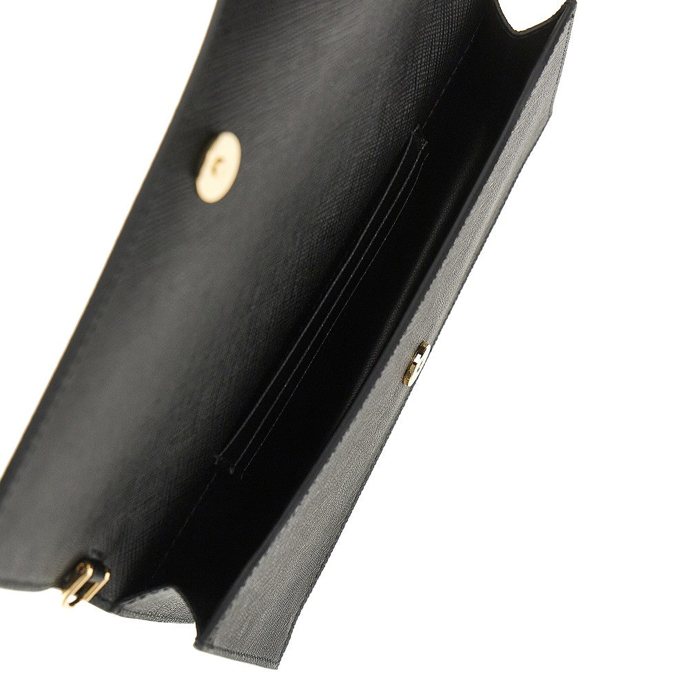 Prada Saffiano leather clutch with triangle logo