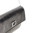 Fendi Craquelé leather 'Tube' clutch with chain