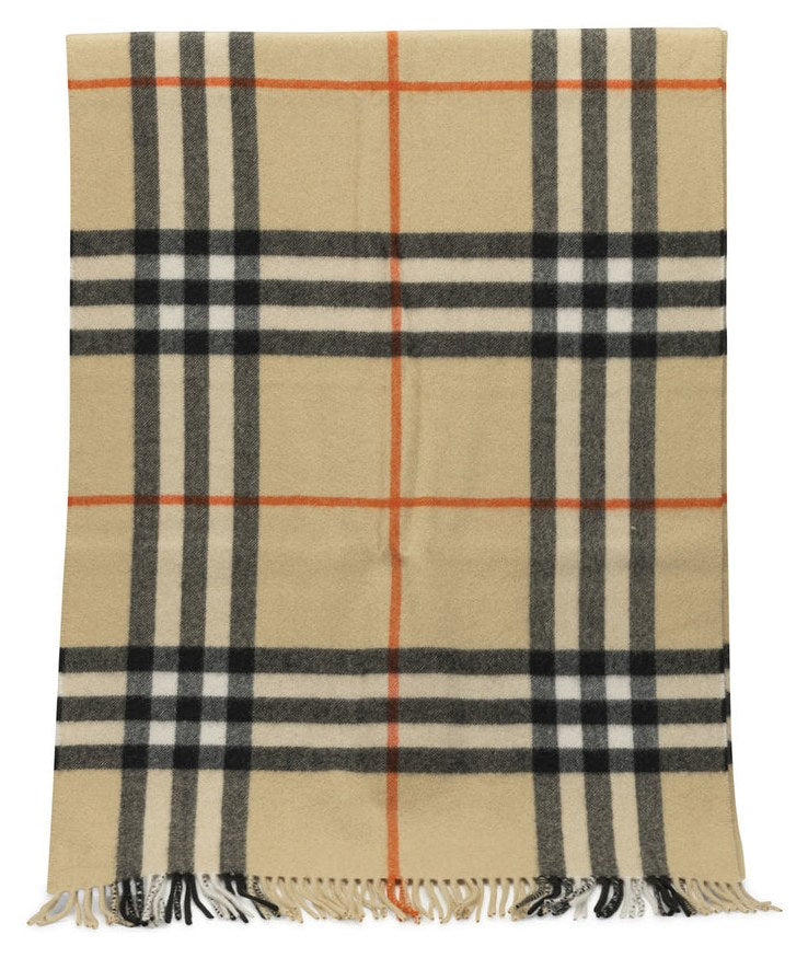 Burberry Check fringed scarf